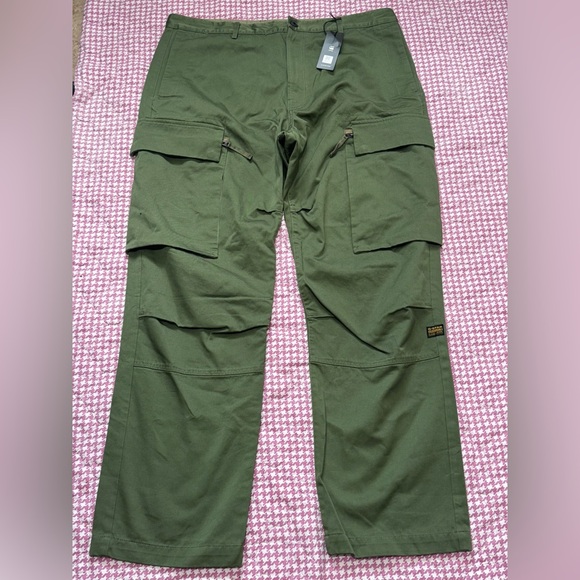 NWT RAW Forest Green Men's Cargo Trousers - Picture 1 of 8